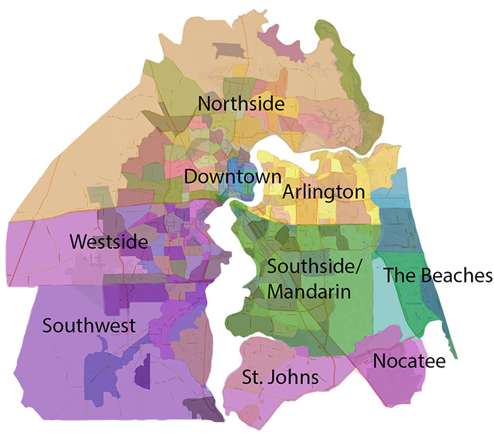 Jacksonville Fl Neighborhoods Map Map - Ellianos Coffee Company