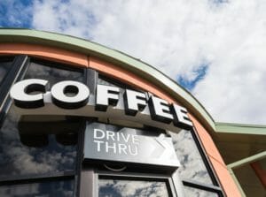 Coffee drive thru sign