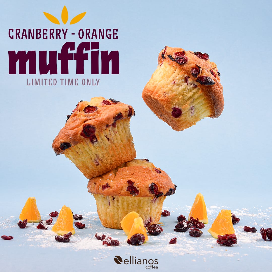 Ellianos Coffee Introduces Limited-Time Cranberry Orange Muffins