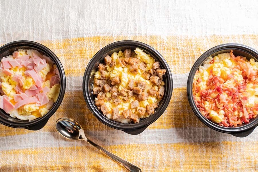 Ellianos Breakfast Grit Bowls... Sausage, Bacon and Ham