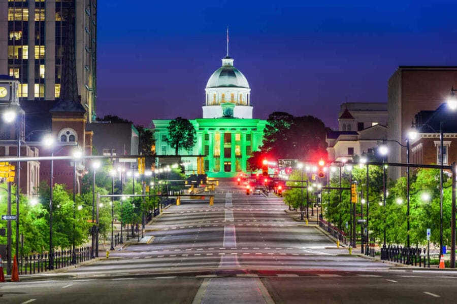 Montgomery, Alabama, with the State Capitol in background