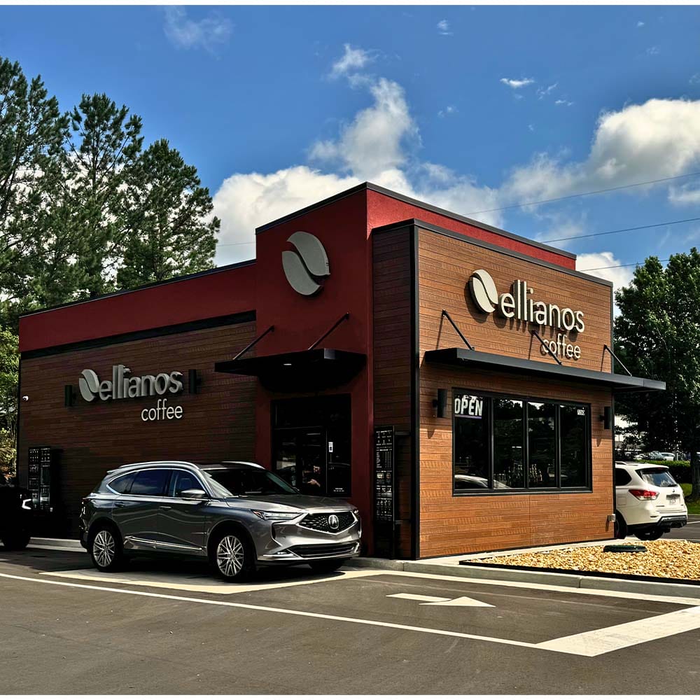store front of Ellianos Trussville, AL with cars in line